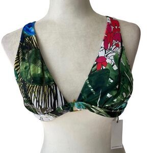 Swiminista X Christian Lacroix Cheer Top Jardin Eco Chic Bikini Top SZ M NWT